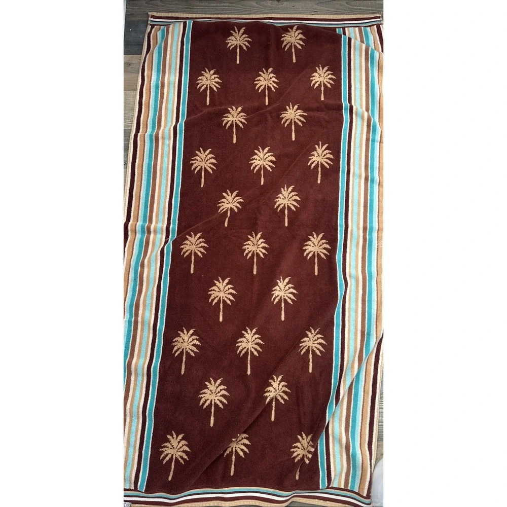 100% Egyptian Cotton VTG Franco XLarge Palm Beach Towel Thick Reversable